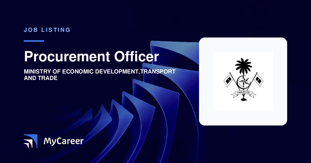 Mvr Position MyCareer - Procurement Officer